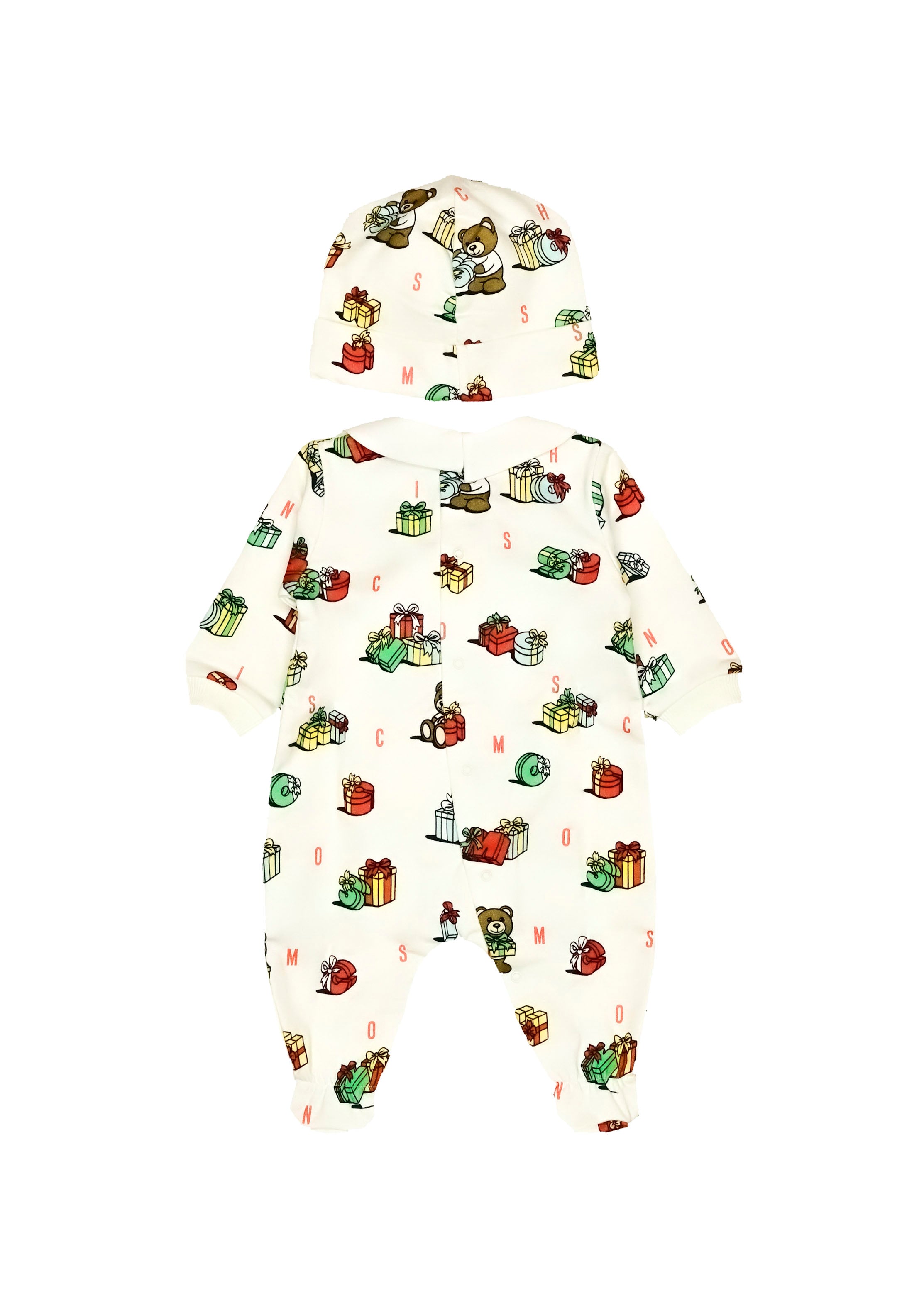 Moschino Kids Tutina Panna con Cappello Teddy Holiday