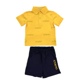 Iceberg Kids Polo Senape con Bermuda Blu per Neonati