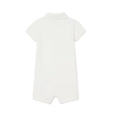 Lacoste Kids Pagliacetto a Polo Bianco con Logo Ricamato per Neonati