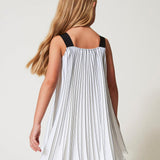 Twinset Kids White Pleated Dress for Girls