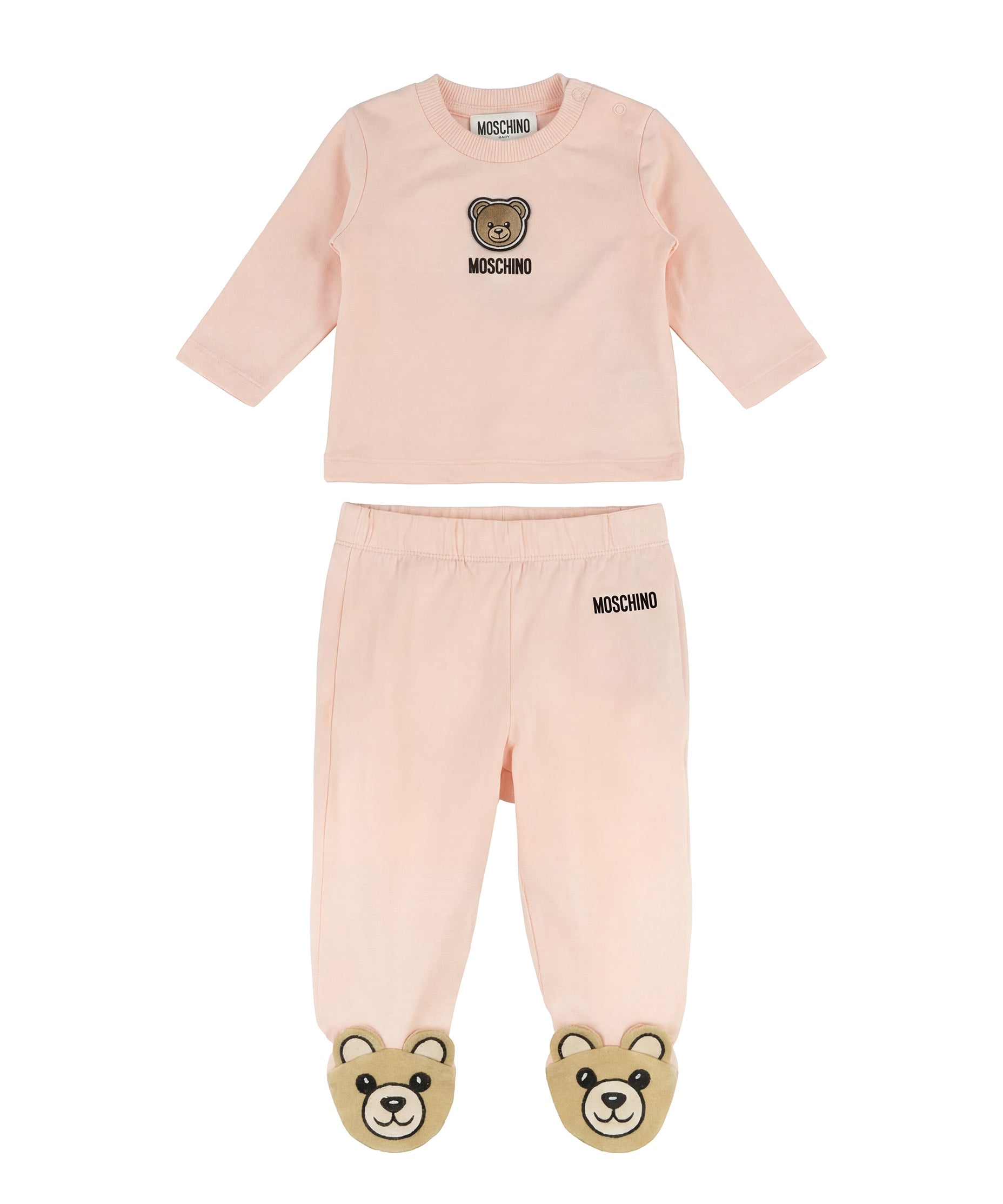 Moschino Kids Completo Teddy Rosa per Neonate