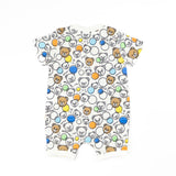 Moschino Kids Pagliaccetto Bianco/Multicolor con Teddy Bear per Neonati