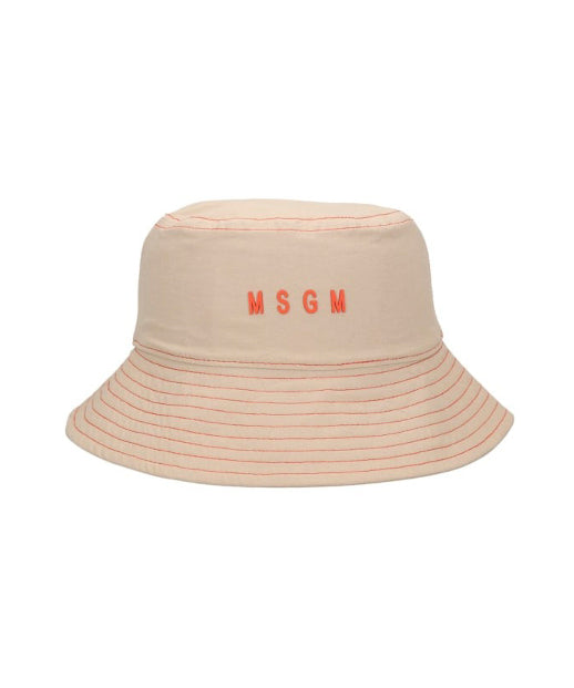 MSGM Kids Cappello Beige con Logo