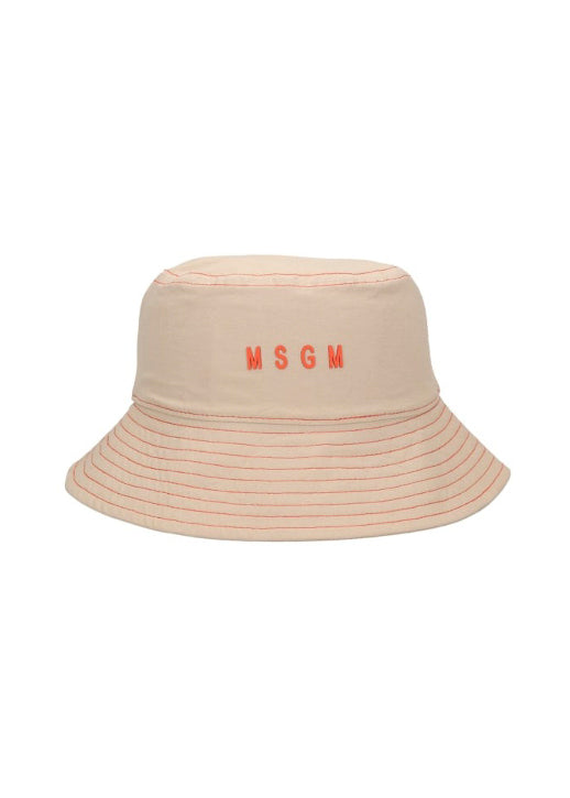 MSGM Kids Cappello Beige con Logo