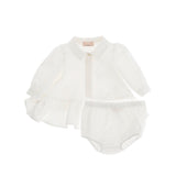Elisabetta Franchi My Little Girl Cream Dress with Ruffles for Newborns