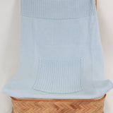 Le Coconne Coperta Azzurro con Ricamo per Neonati