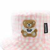 Moschino Kids Cappello Bucket Rosa a Quadri per Neonate