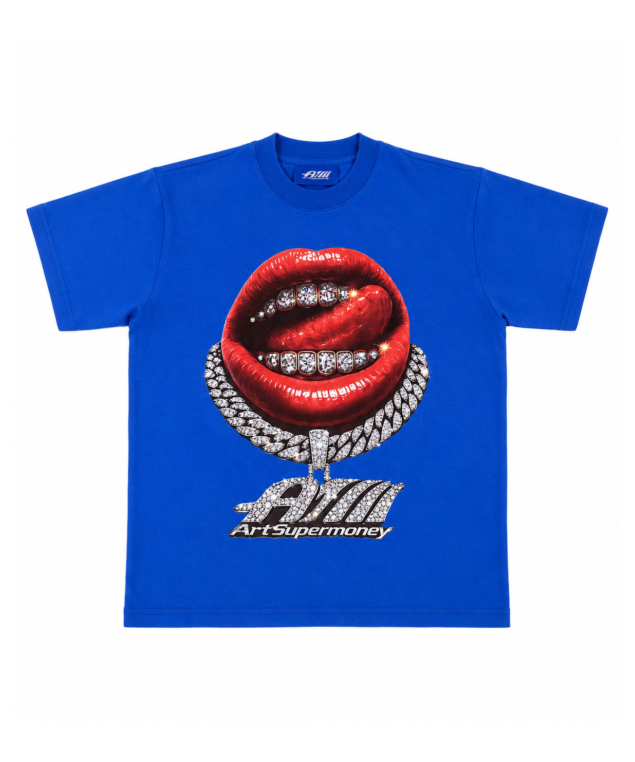 ArtSuperMoney Kids T-Shirt Bluette con Stampa Strass per Bambini