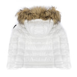 Blauer Kids Giubbino Bianco con Cappuccio e Pelliccia Ivory Junior per Bambine