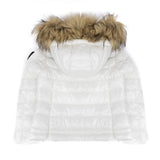 Blauer Kids Giubbino Bianco con Cappuccio e Pelliccia Ivory Junior per Bambine