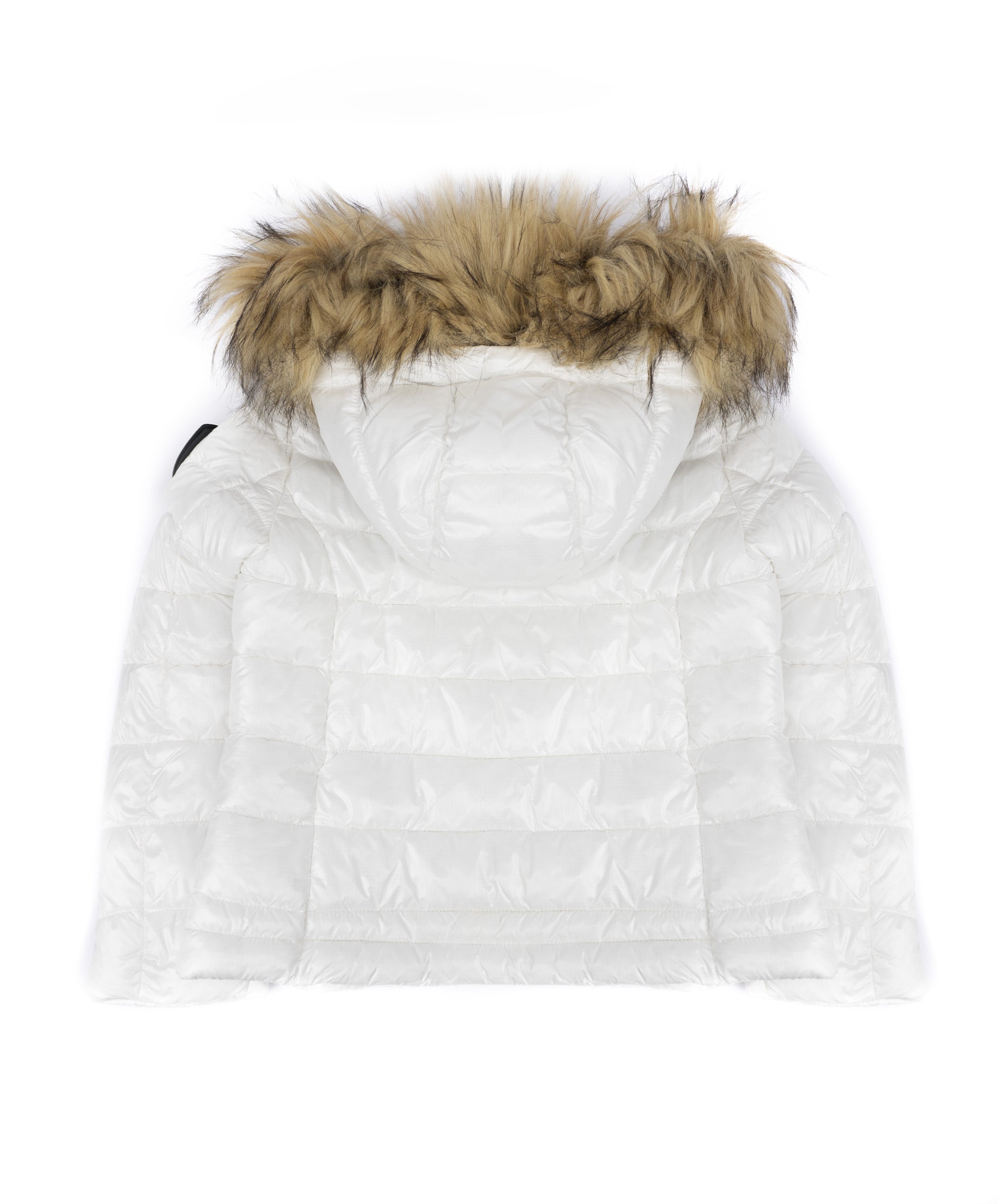 Blauer Kids Giubbino Bianco con Cappuccio e Pelliccia Ivory Junior per Bambine