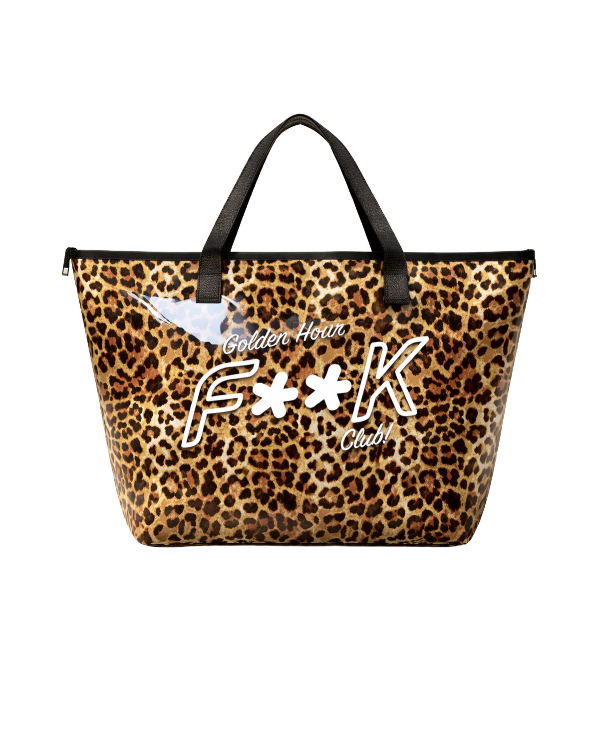 F**K Kids Maxi Borsa Mare Fantasia Leopardato con Logo per Bambine
