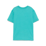 MSGM Kids T-shirt Verde Ottanio con Blurred Logo per Bambini retro