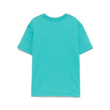 MSGM Kids T-shirt Verde Ottanio con Blurred Logo per Bambini retro
