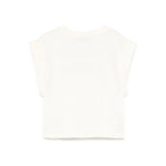MSGM Kids T-shirt Crema con Applicazione Perline per Bambine (retro)