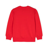 Dsquared2 Kids Felpa Girocollo Rossa con Stampa D2 Leaf per Bambini (retro)