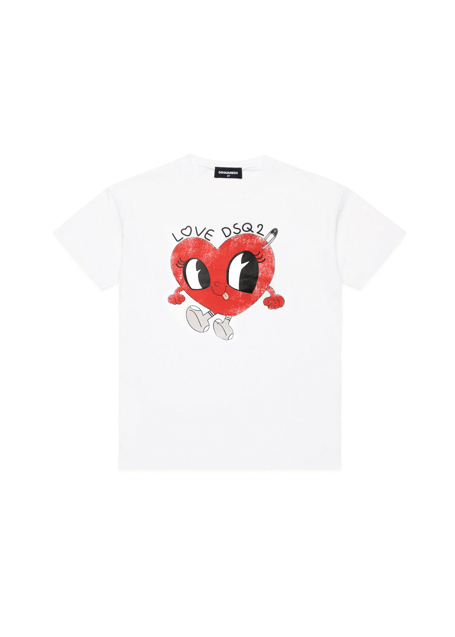 Dsquared2 Kids T-shirt Bianca con Logo Love DSQ2