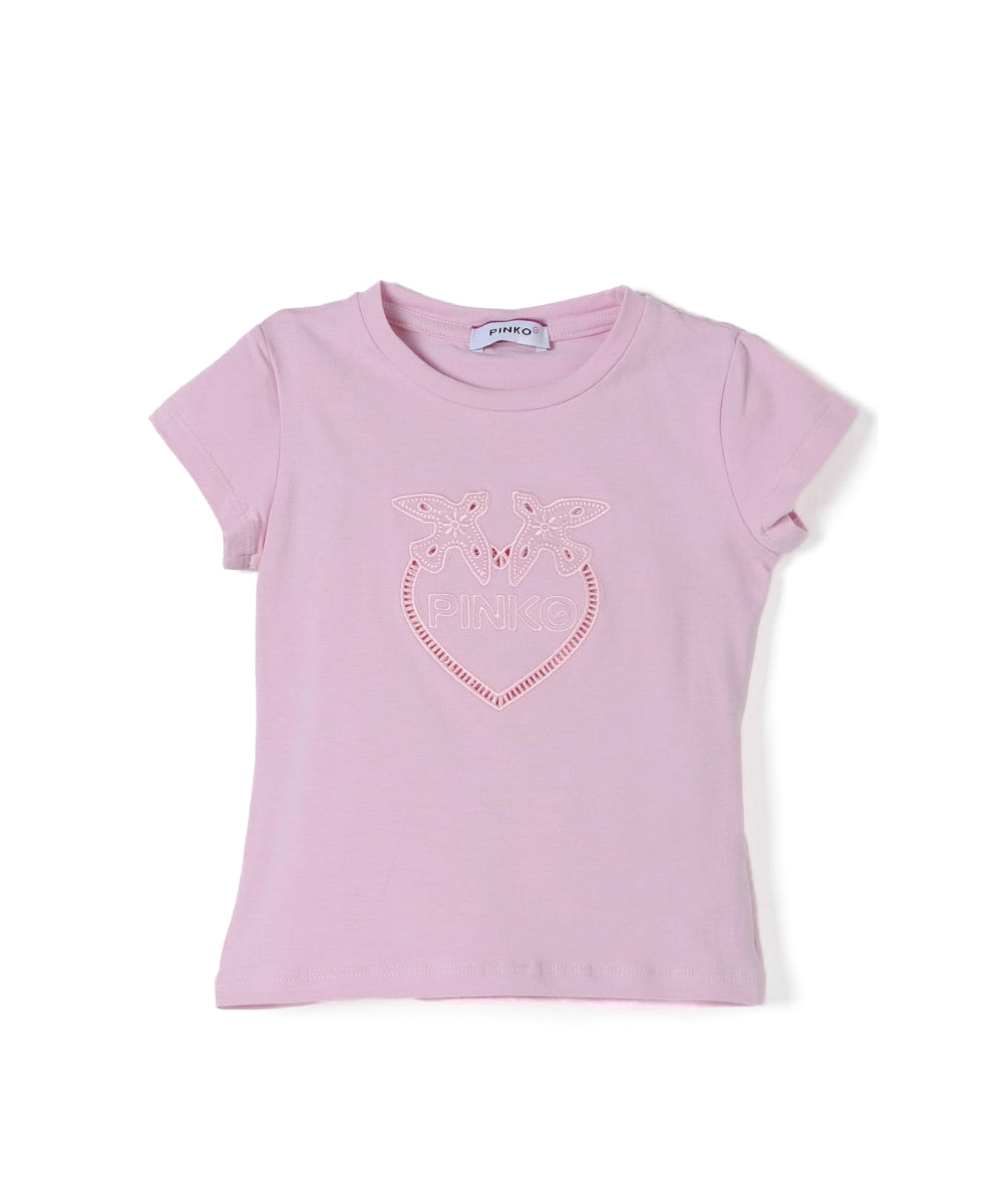 Pinko Kids T-shirt Rosa con Logo Love Birds
