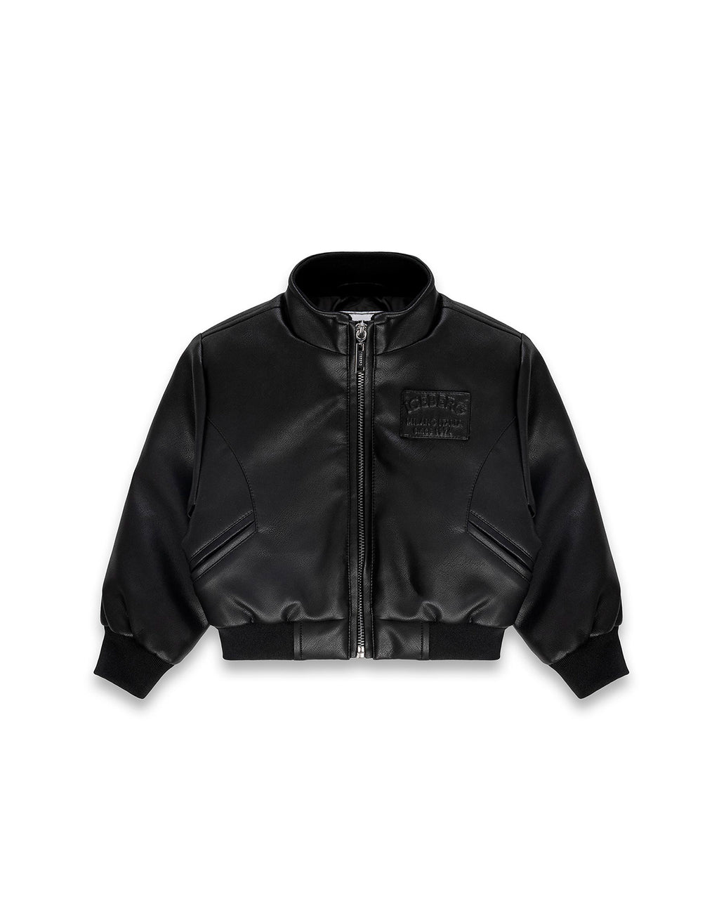 Iceberg Kids Giubbotto Nero con Patch Logo per Neonati