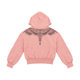 Marcelo Burlon County Kids Felpa con Cappuccio Motivo Ali in Strass per Bambini