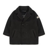 Alessandrini Kids Cappotto Nero Unisex con Logo per Neonati