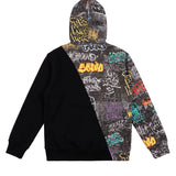 Sprayground Kids Felpa Nero con Cappuccio Fantasia Graffiti con Logo Unisex