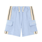 Palm Angels Kids Short Cargo Blu con Logo per Bambini
