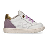Elisabetta Franchi La Mia Bambina Sneakers Bianco/Oro/Lilla con Logo per Neonate