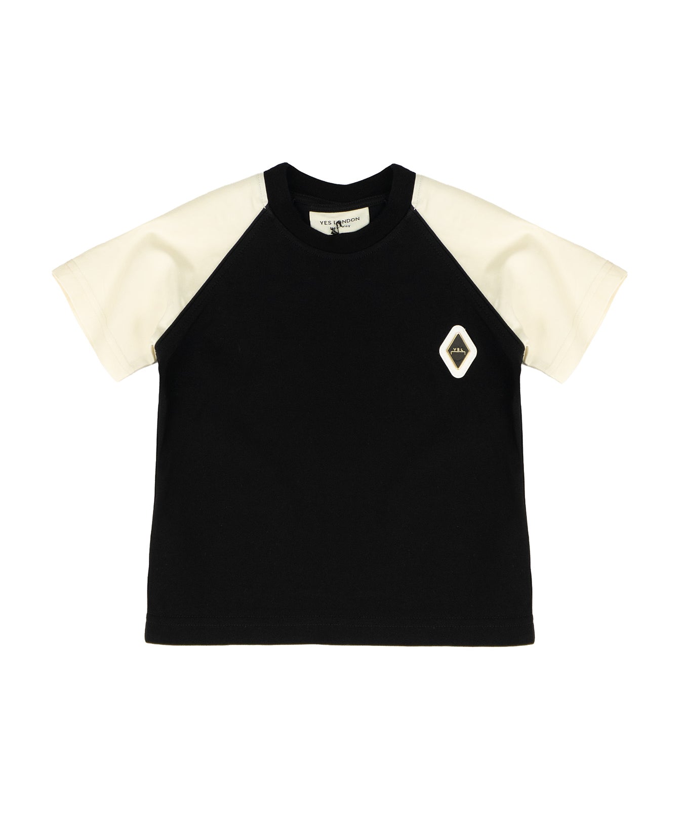 Yes London Kids T-Shirt Nero e Beige con Logo per Bambini