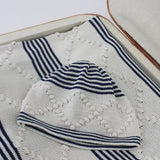 Marlù White/Blue Striped Hat for Newborns