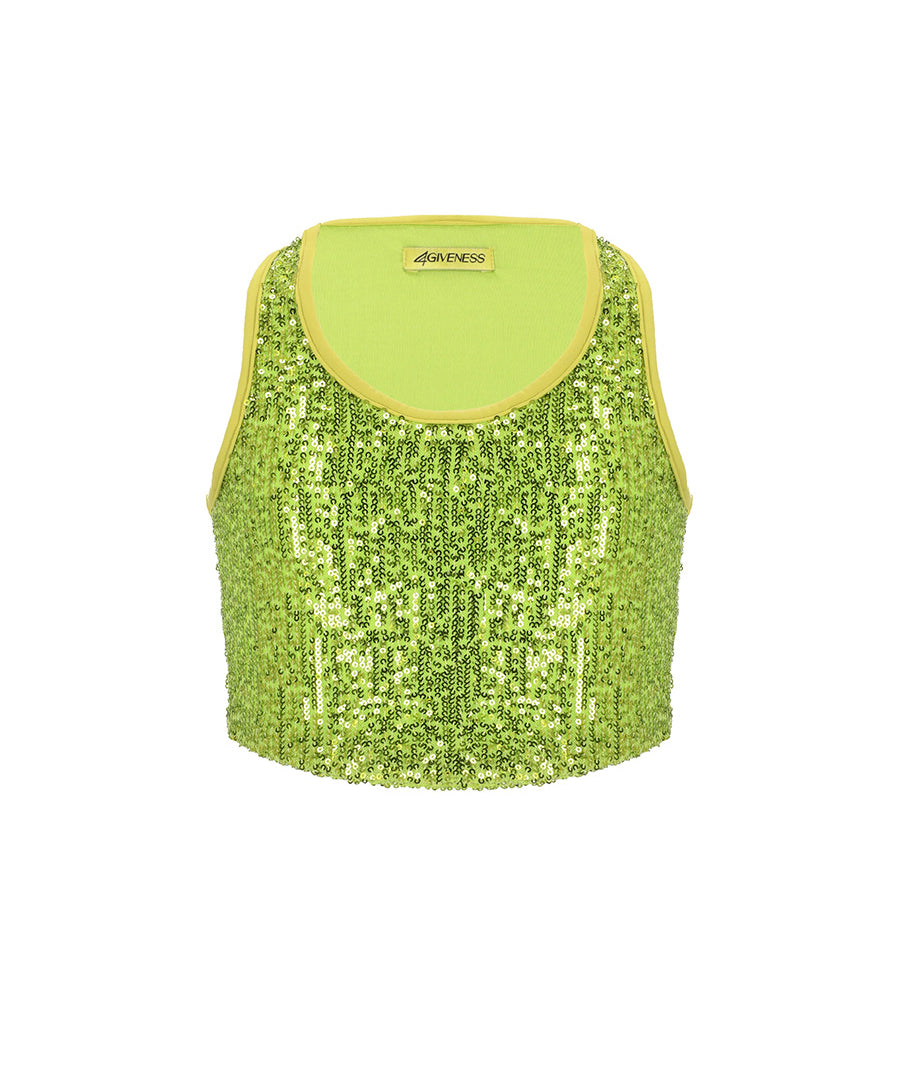 4giveness Kids Top in Pailettes Verde per Bambine