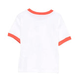 Msgm Kids T-Shirt Bianco/Corallo con Stampa per Bambine