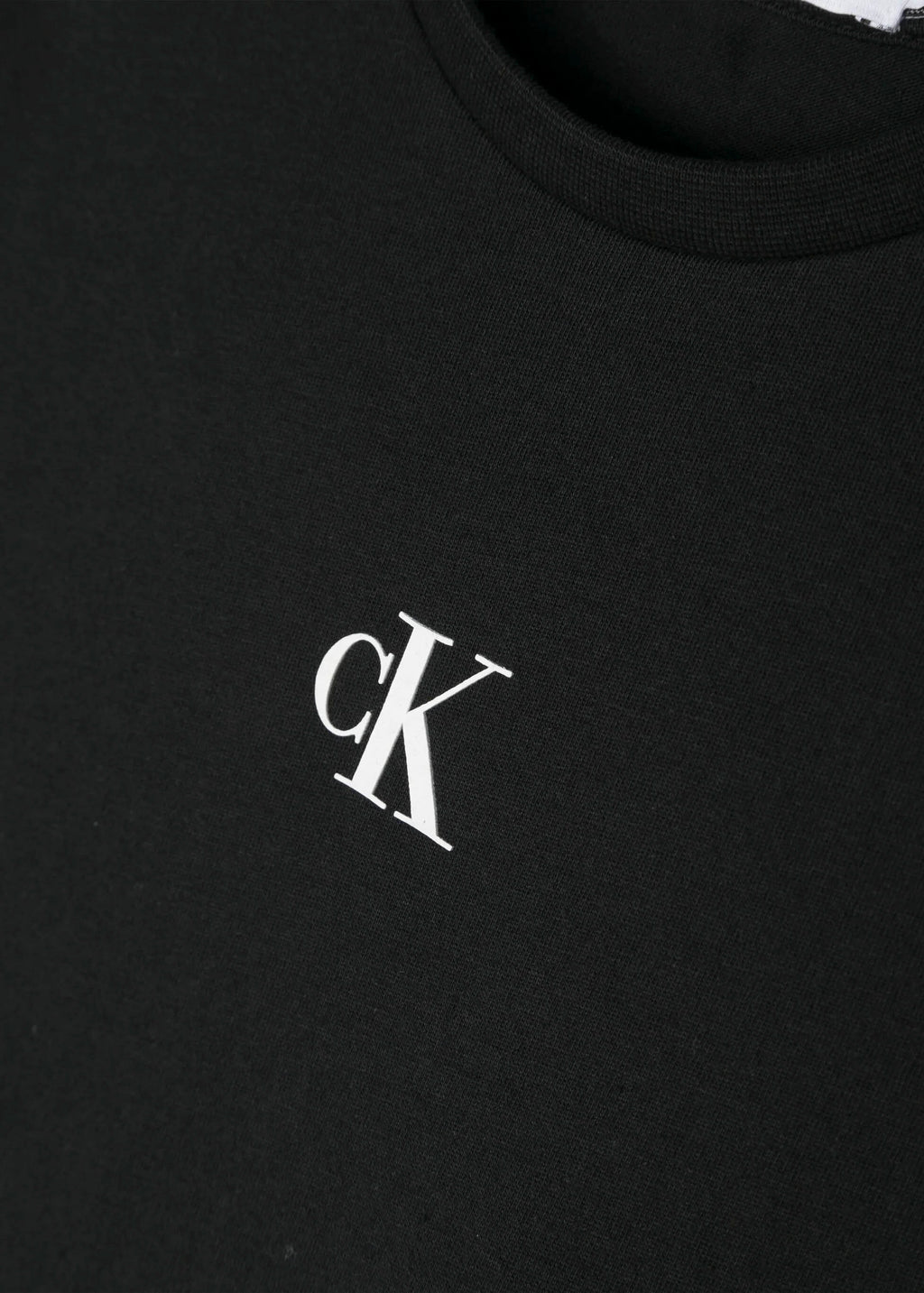 Calvin Klein Kids T-shirt Nera con Micro Logo per Bambini