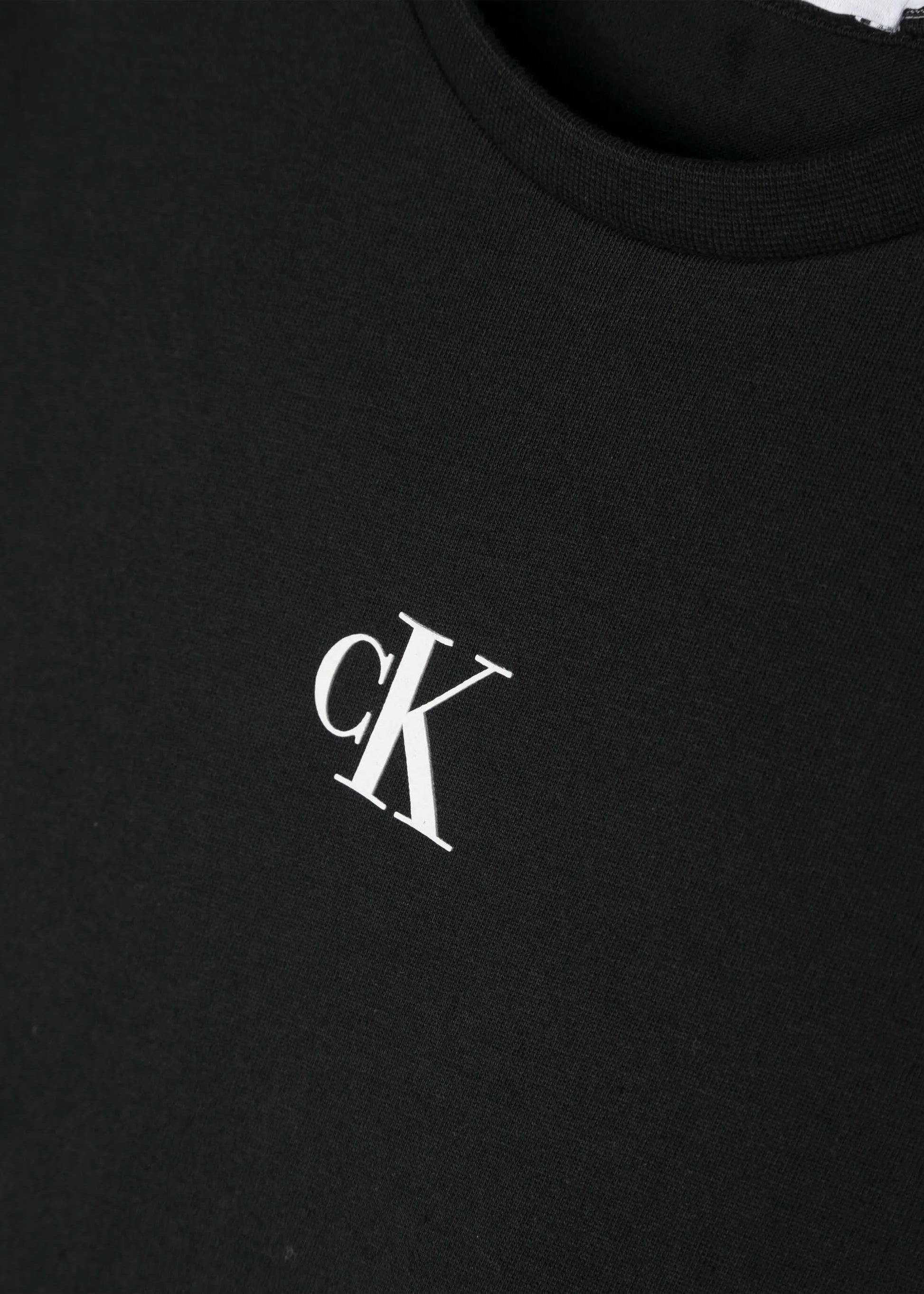 Calvin Klein Kids T-shirt Nera con Micro Logo per Bambini