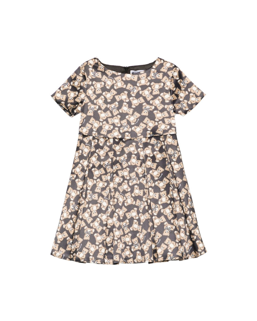 Moschino Kids Abito Nero con Teddy Allover per Bambine