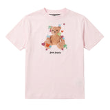 Palm Angels Kids T-Shirt Rosa con Stampa Teddy per Bambine