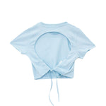 Hinnominate Kids T-Shirt Crop Acqua per Bambine (retro)