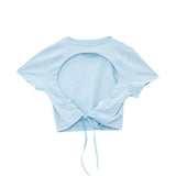 Hinnominate Kids T-Shirt Crop Acqua per Bambine (retro)