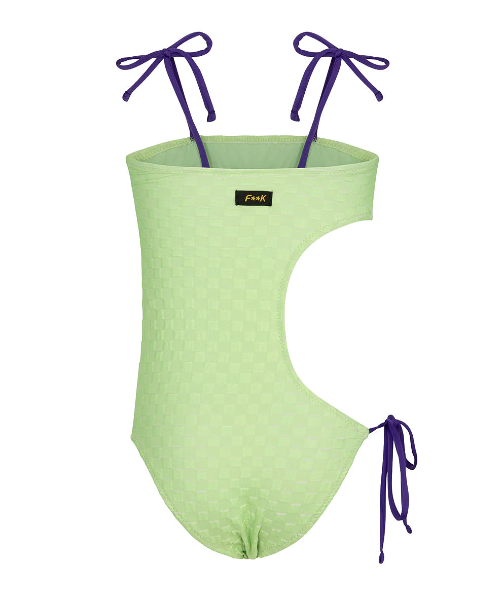 F**K Kids Costume Intero Verde e Viola per Bambine