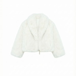 Yes London Kids Giacca Ecovolpe Bianca collo sciallato per Bambine