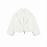 Yes London Kids Giacca Ecovolpe Bianca collo sciallato per Bambine