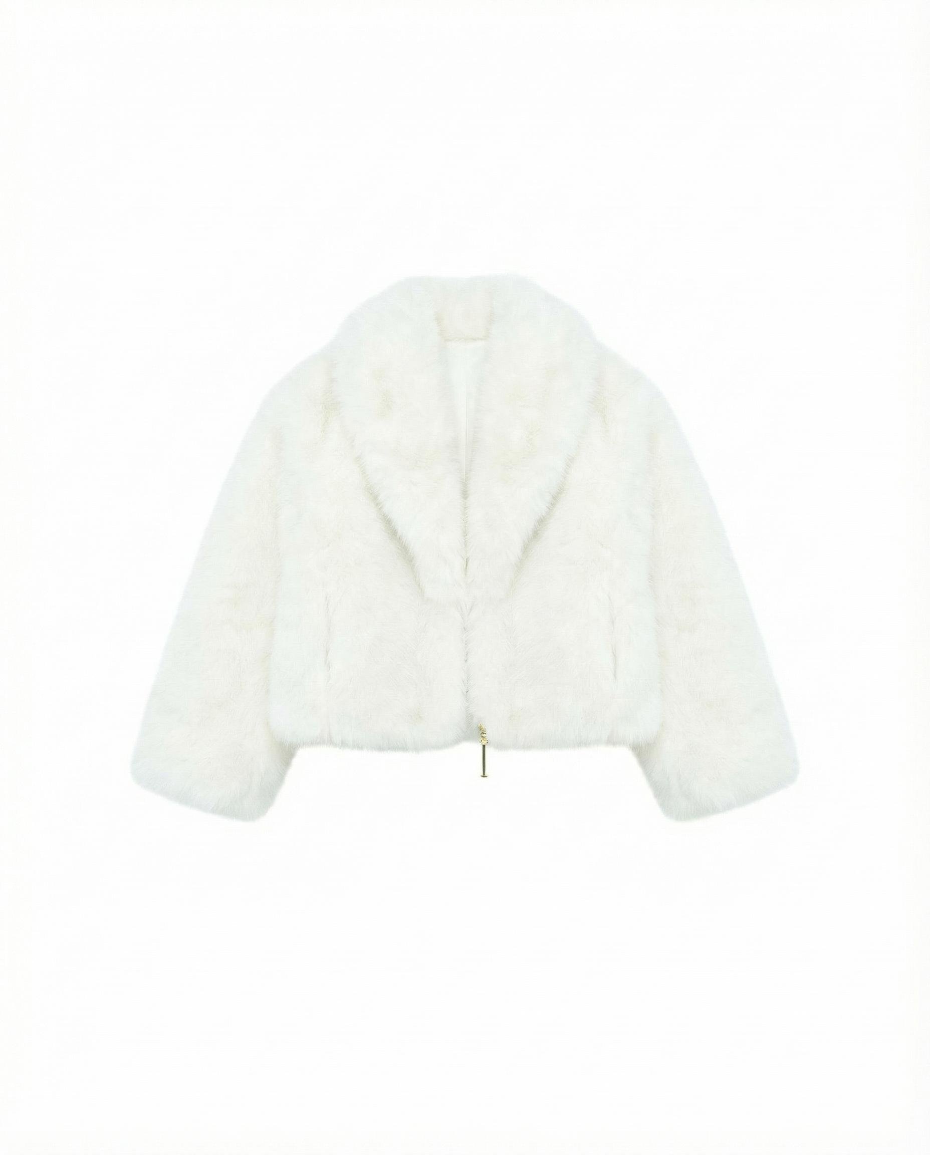 Yes London Kids Giacca Ecovolpe Bianca collo sciallato per Bambine