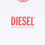 Diesel Kids T-Shirt Bianco con Logo Rosso Unisex