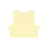 Msgm Kids Top Giallo con Logo Sampato per Bambine