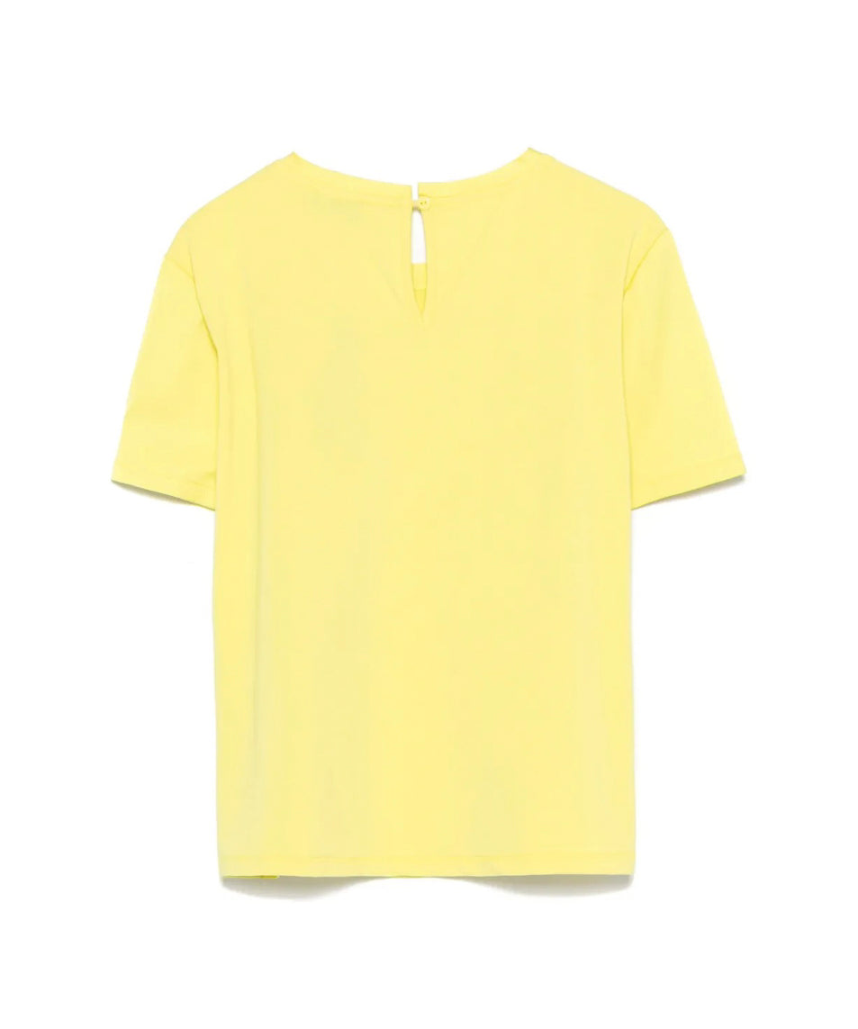Twinset Kids T-Shirt Giallo Fluo con Placca per Bambine