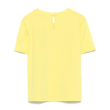 Twinset Kids T-Shirt Giallo Fluo con Placca per Bambine