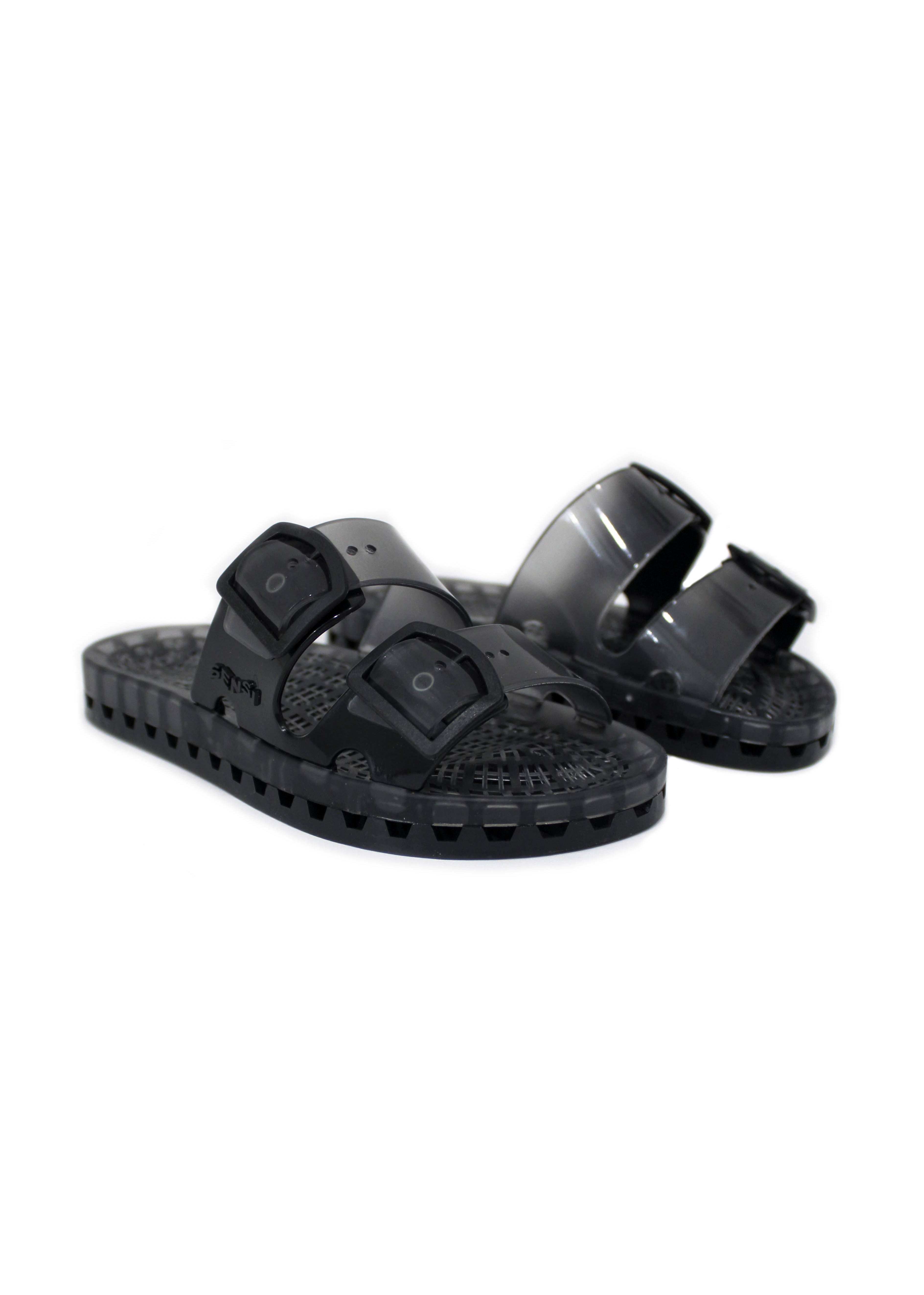 Sensi Kids Black Fluo Sandalo Nero Doppia Fascia per Bambini