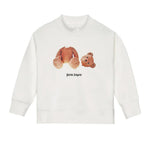 Palm Angels Kids Girocollo Bianco con Stampa Teddy per Bambini