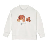 Palm Angels Kids Girocollo Bianco con Stampa Teddy per Bambini