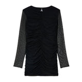 Patrizia Pepe Abito Nero Drappeggiato con Strass per Bambine